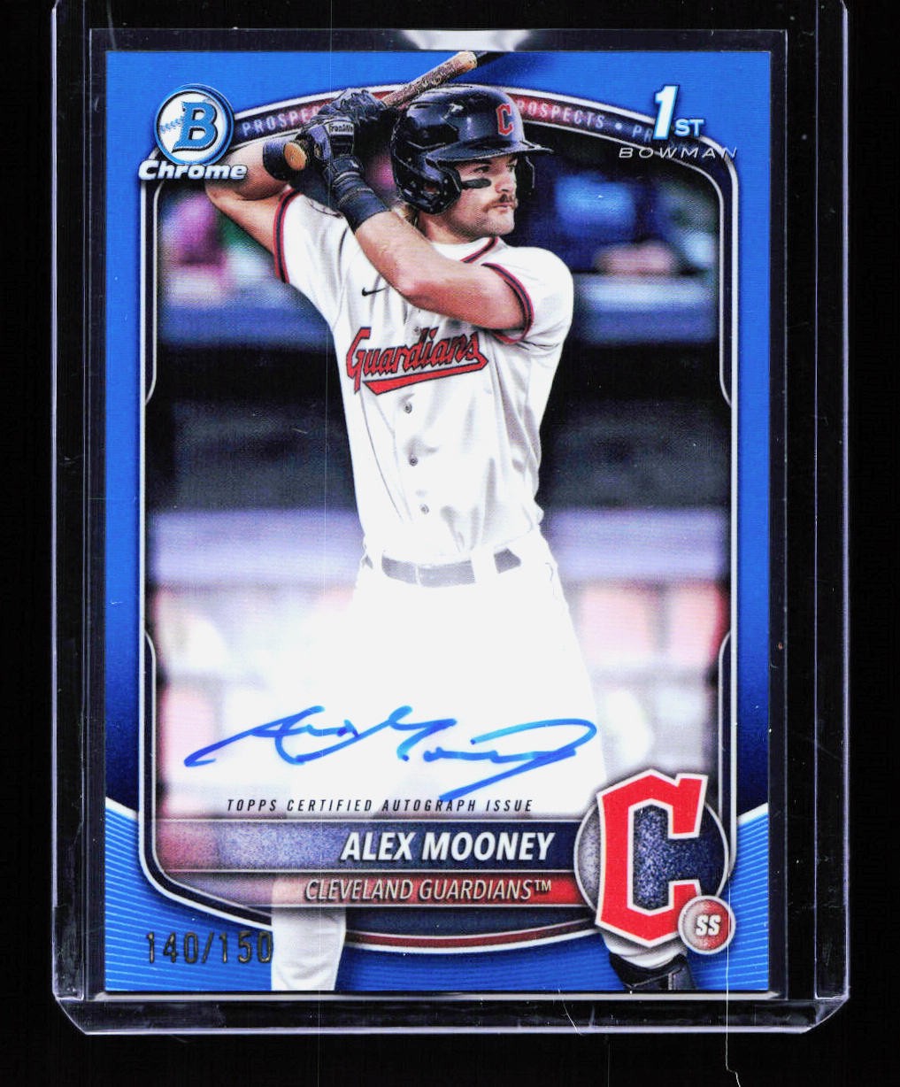 2025 Bowman #CPA-AM Alex Mooney Chrome Prospects Autographs Blue Refractor #/150