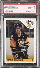 1985 TOPPS #9 MARIO LEMIEUX ROOKIE RC PSA 9