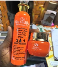 Muradila Whitening Oil Extra Whitening +glowing Dark And Face Crean 2 In 1 Set