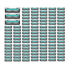 Mens Razor Blade Refills，2-Blade 1 Count (Pack of 120), black&green 0.52 per gallon