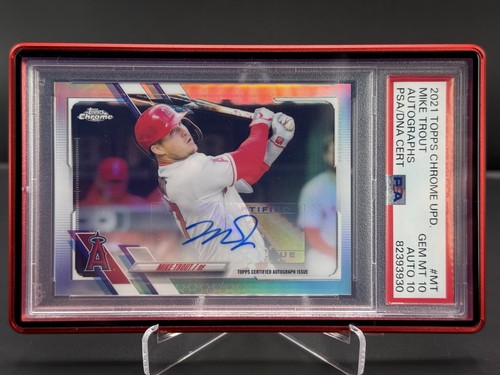 2021 Topps Chrome Update Mike Trout Refractor Auto PSA 10 AUTO 10