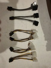 QTY 6 - Dual 4 Pin Molex to 6 Pin PCIe Power Adapter Cable