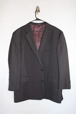 BROWN PLAID GEOFFREY BEENE STRETCH SPORT COAT sz 54R suit jacket 54 REGULAR