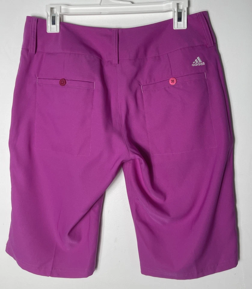 Pantalones cortos Adidas Climate para mujer talla 6 magenta tiro medio cremallera bolsillos mosca nuevos sin etiquetas Foto 3 de 4