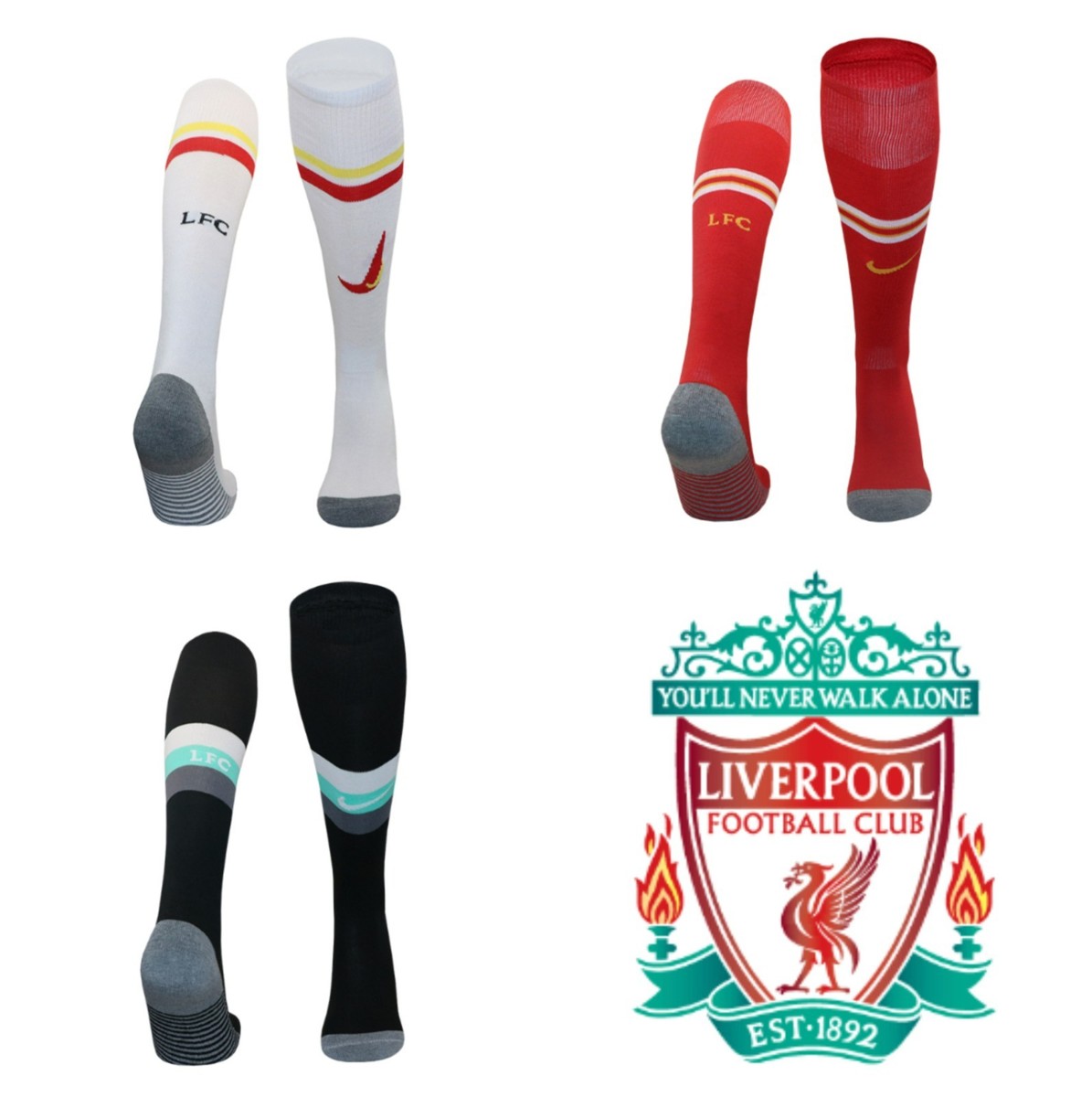 Liverpool childrens football socks kids home away 3rd goalkeeper
