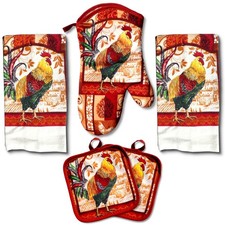 : Decorative  Functional Rustic Rooster Kitchen Set   5 Pieces, Perfect for ...