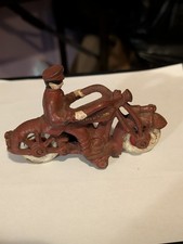 vintage hubley cast iron motorcycle 1930s red champion reproduction nice