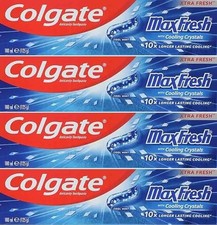 Colgate Max Fresh Cool Mint Toothpaste 4x100ml - Fluoride & Cavity Protection 35.35 per litre