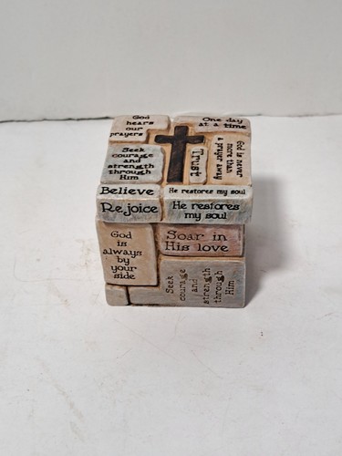 Roman Religious Crossword Trinket Box Resin