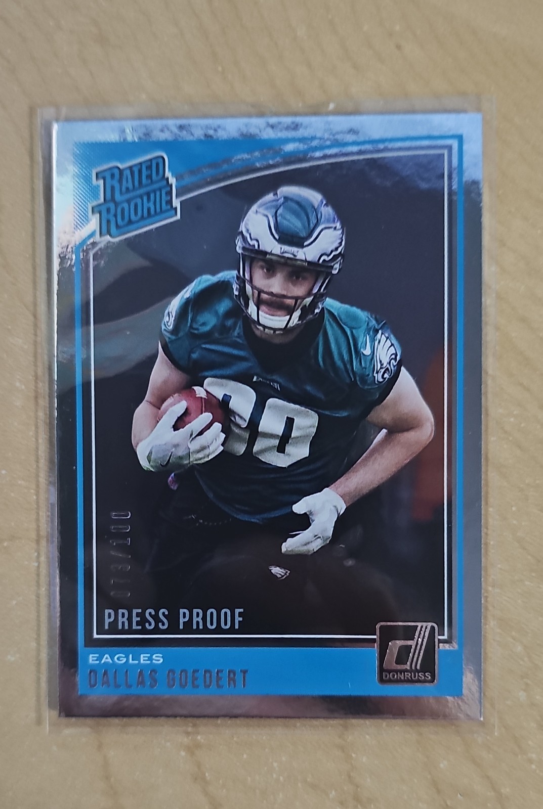 2018 Donruss - Rated Rookie Dallas Goedert #347 Press Proof Silver /100 (RC)