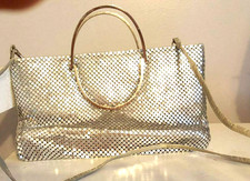 Vintage Silver Chainmaille Purse Handbag- 1980s Mesh Purse- Mogul- Strap Handle