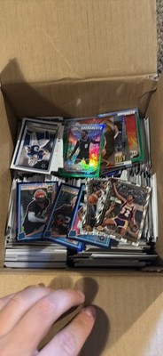 Box Of Over 500 Football And Basketball Cards Rookies And some inserts 