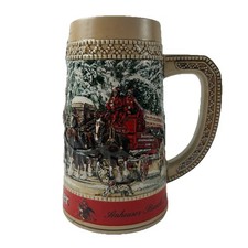 Anheuser Busch Budweiser Vintage 1987 Stein Beer Mug Holiday Collectible