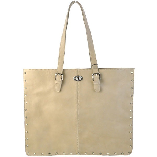 Clearance Sale Italian Import BECATO A4 Shoulder Bag Beige - Image 3