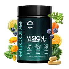 ELICORE Vision+ Eye Support Blend - Eye Vitamins and Mineral Supplement with ...