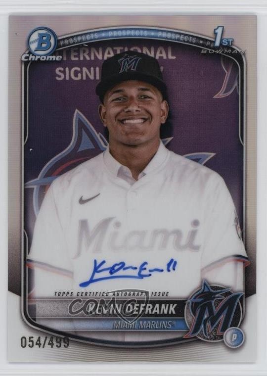 2025 Bowman Chrome Prospect Auto Refractor 54/499 Kevin Defrank #CPA-KD