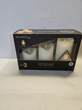 Hudson 43 Motion Flame LED Candle Realistic Flickering, 3×5 Inches, Ivory