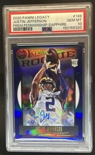 2020 Legacy Justin Jefferson Rookies Premium Penmanship Sapphire Auto /35 PSA 10