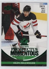 2023 Team Canada Juniors Prospectus Momentous Electric Green /49 Olen Zellweger