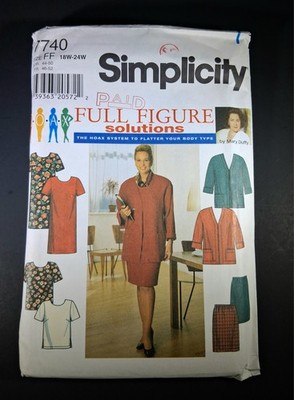 Simplicity 7740 Women's Full Figure Dress Top Skirt Jacket Pattern Mary Duffy