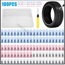 100Pcs Tire Repair Rubber Nails Tyre Puncture Repair Screws Kit w/ Screwdriver