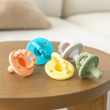 Nuby Softees 5-Pack Silicone Baby Pacifier  Teether for Newborns 0 Months