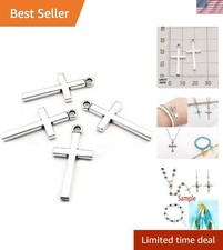 DIY Crafting Essentials: 100pcs 13x27mm Antique Silver Cross Charms for Jewelry
