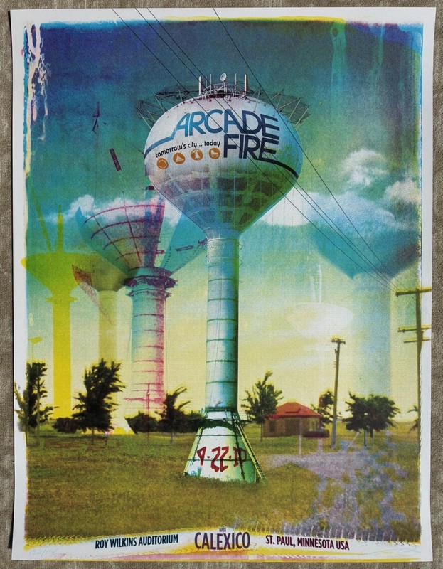 ARCADE FIRE 2010 St. Paul MN Concert Indie Rock Burlesque Calexico S/N POSTER