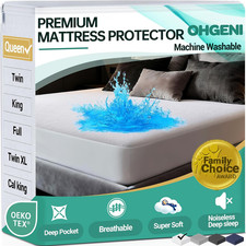 Waterproof Mattress Protector, Queen Size Fitted Sheet with Deep Pocket, ''-18''