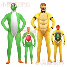 2025 Adult Kids Cosplay Costume The Super Mario Bros Bowser Yoshi Mask Jumpsuit