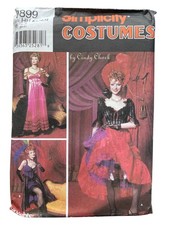 Simplicity 9899 Sewing Pattern Sizes 6-12 Saloon Girl Cindy Chock Victorian CUT