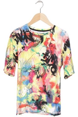 DKNY C T-Shirt Damen Shirt Kurzärmliges Oberteil Gr. S Mehrfarbig #68x9mky