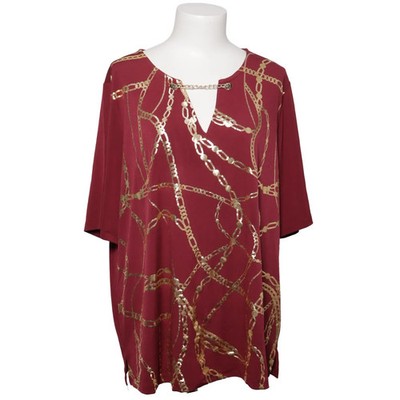BPC Selection, Top, Größe: 48/50, Rot/Gold, Elasthan/Polyester, Print #0Ko