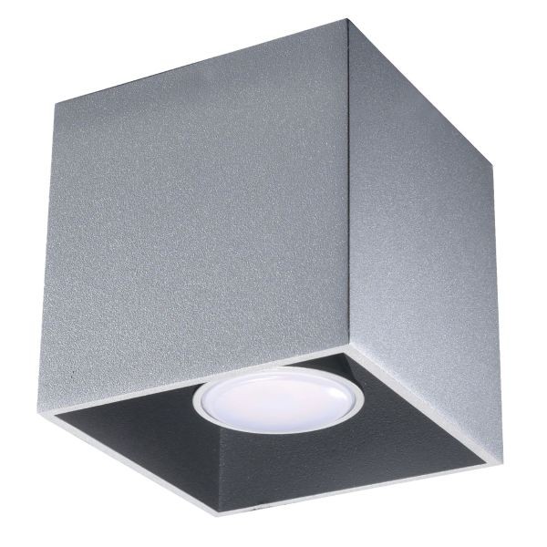 Plafonnier aluminium gris GU10 orientable spot de plafond 1 spot