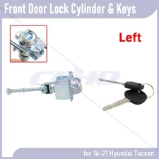 Front Left Door Lock Cylinder W/2Keys For Hyundai Tucson 2016-2021