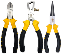 3-Tlg Seitenschneider Abisolierzange Rundzange Elektriker Zangen Set 160 Mm
