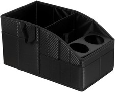 Car Seat Organizer, Premium PU Leather Backseat Organizer Keep Tidy, Storage wit