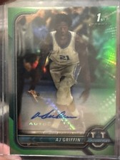 2022 Bowman Chrome University AJ Griffin Green auto /99