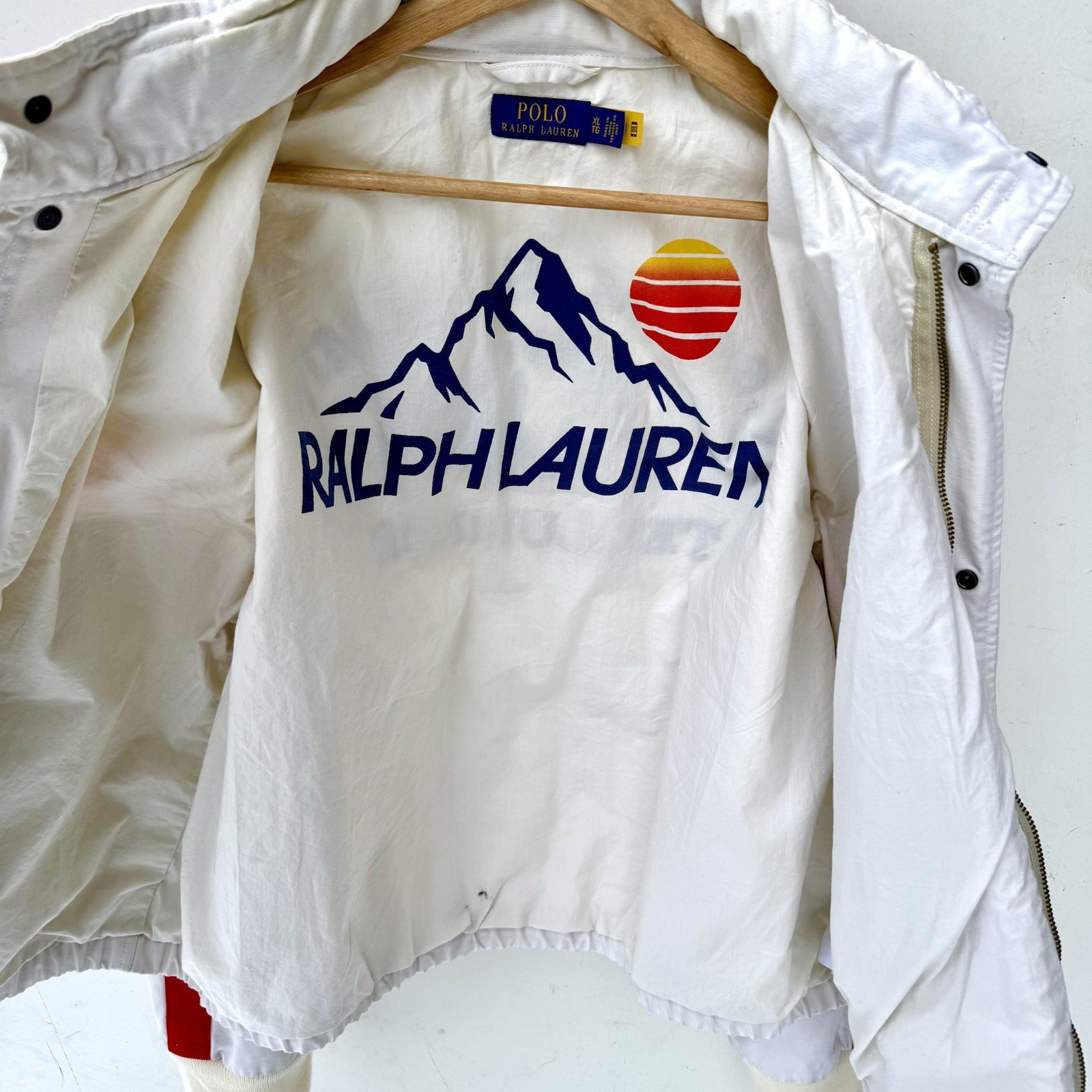 Polo Ralph Lauren Racing Equipment Telluride Summit Jacket White XL Red Stripe