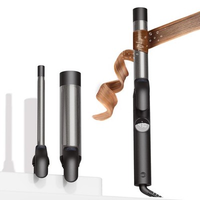 Professional Ceramic Curling Iron Set for Spiral Curls & Beach Waves, 5 Temps