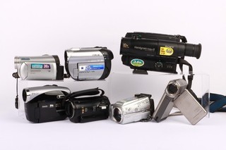 Assorted Vintage Video Cameras / Camcorders Inc Some Bags & Cases Etc Job Lot