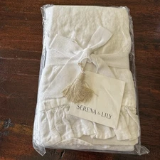 Serena & Lily Nantucket White Linen King Sham $128