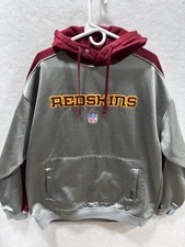 Washington Redskins Sweatshirt Hoodie Mens XL Silver Reebok NFL Authentic VTG