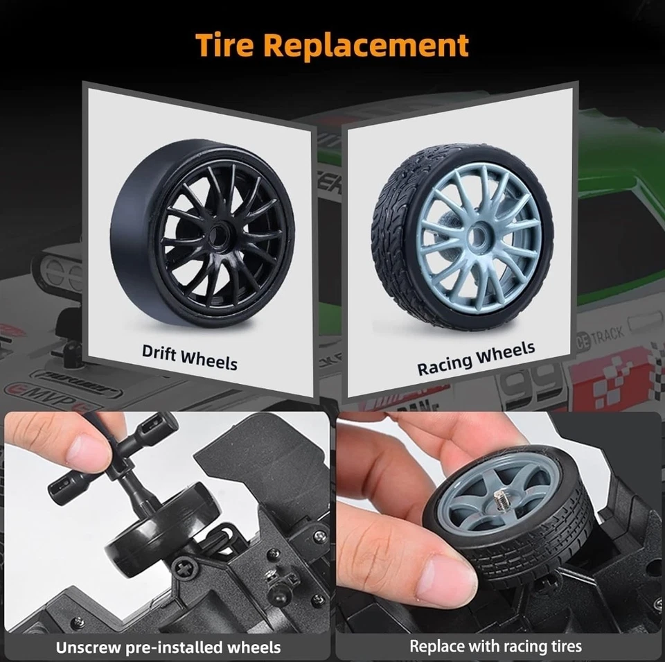 Coche de carreras RC 1:16 4x4 RC 2.4G 30KM/H control remoto de alta velocidad coche de deriva Foto 3 de 4