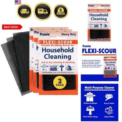 Flexi-Scour 3 Pack - Flexible Scrubbing Screen - Heavy Duty Scouring Pad - Ab...