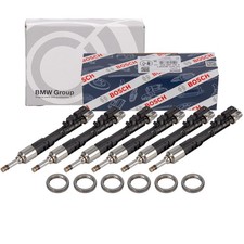 6x BOSCH Einspritzdüse + Wärmeschutzscheibe für BMW E82/88 F20-23 F30-36 F10 N55