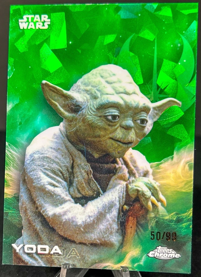 2025 Topps Chrome Sapphire Star Wars 🔥 #197 YODA Green 50 /99 COLOR MATCH! - Image 2 of 4