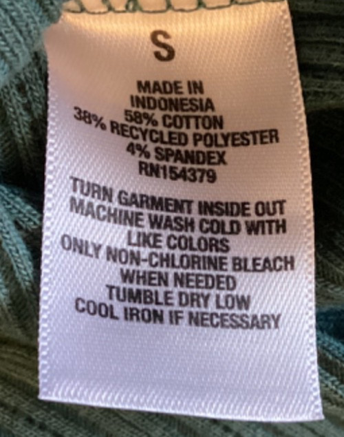 EUC Aeropostale Green Long Sleeve Ribbed Seriously Soft Shrunken Tee Size Small