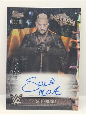 Topps 2025 Chrome WWE x Cactus Jack Autograph Solo Sikoa Auto Black #8/10 SP SSP