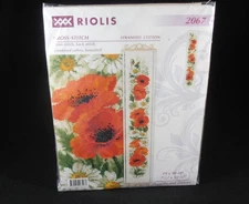 Riolis #2067 Counted Cross Stitch California Poppies & Daisies Kit 7.5” X 35.5”